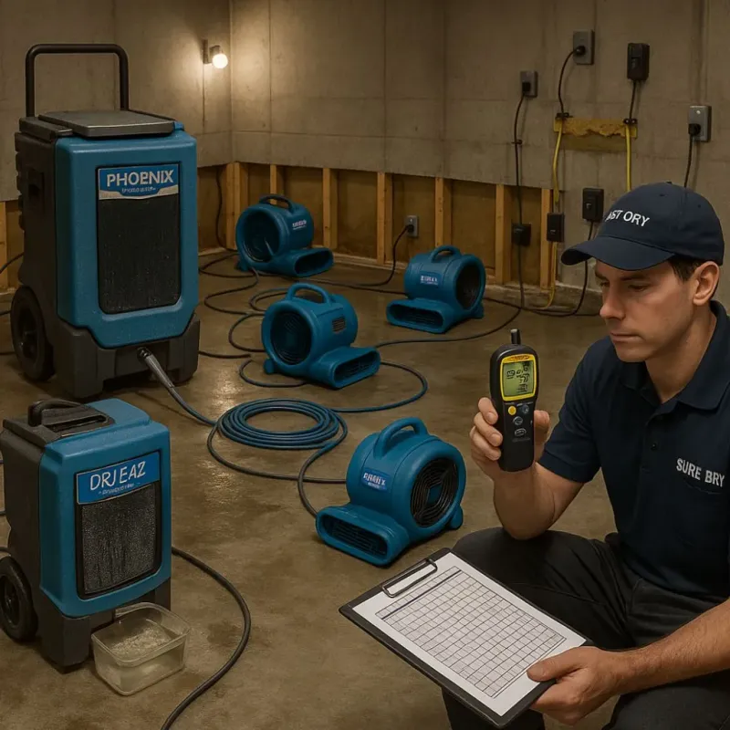 Structural Drying and Dehumidification process in Stonewood, WV